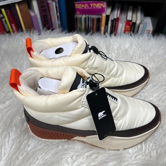 SOREL X PRANA OUT N ABOUT III PUFFY ZIP WP SNEAKERS CHALK - Picture 3 of 8